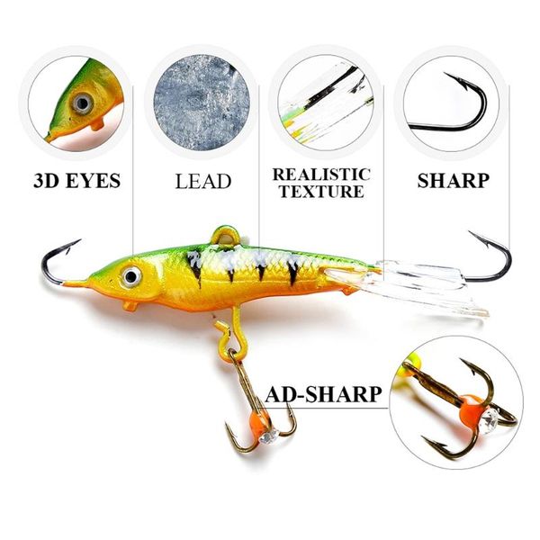 12g/7.1cm ice hook fishing lures artificial hard swim bait winter crankbait lure 875d hooks
12g/7.1cm ice hook fishing lures artificial hard swim bait winter crankbait lure 875d hooks