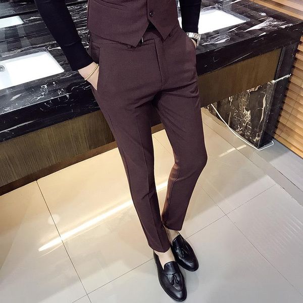 men's suits & blazers dress pants men slim fit fashion solid color social business casual office suit trousers autumn temperament briti, White;black
men's suits & blazers dress pants men slim fit fashion solid color social business casual office suit trousers autumn temperament briti, White;black
