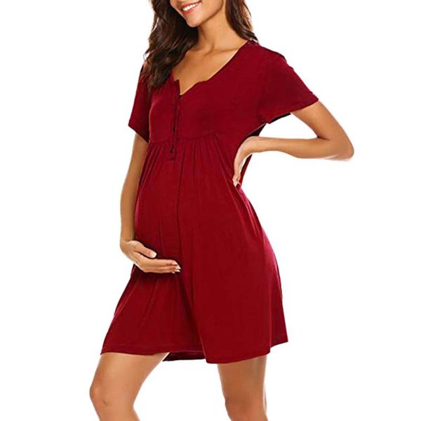 women nursing maternity nightshirts breastfeeding clothes short sleeve dress pregnancy pajamas dresses, White
women nursing maternity nightshirts breastfeeding clothes short sleeve dress pregnancy pajamas dresses, White