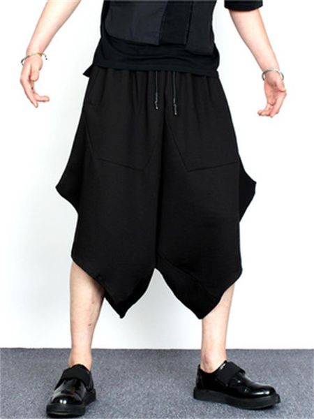 men's pants summer men loose irregular asymmetrical design large pocket cotton seven points wide leg casual straight, Black
men's pants summer men loose irregular asymmetrical design large pocket cotton seven points wide leg casual straight, Black
