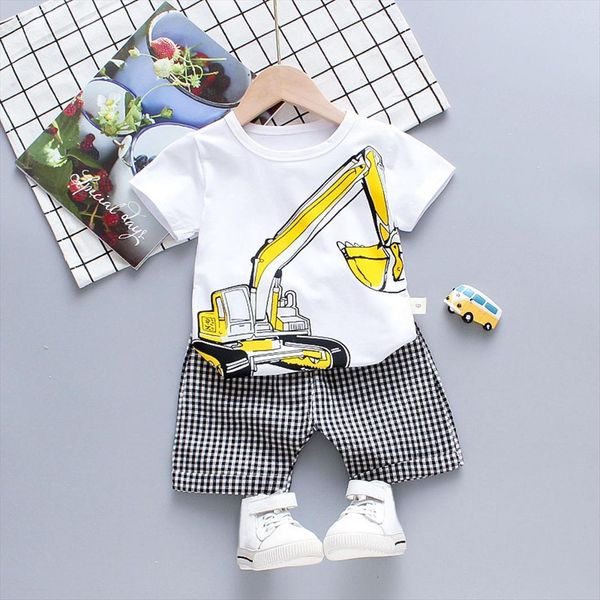 40 toddler kids clothing baby boys cartoon excavator printed short sleeve t shirts plaid shorts summer set, White
40 toddler kids clothing baby boys cartoon excavator printed short sleeve t shirts plaid shorts summer set, White