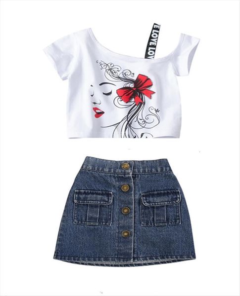 summer toddler kids baby fashion outfits clothes set shirt cotton denim button mini skirts 2pcs outfit 1 6y, White
summer toddler kids baby fashion outfits clothes set shirt cotton denim button mini skirts 2pcs outfit 1 6y, White