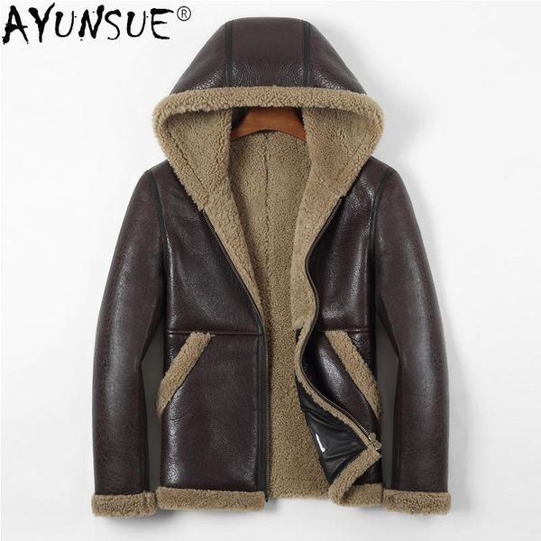 men's leather & faux akoosun fur coat genuine sheepskin jacket men motorcycle clothes winter male hooded jackets jaqueta lxr525, Black
men's leather & faux akoosun fur coat genuine sheepskin jacket men motorcycle clothes winter male hooded jackets jaqueta lxr525, Black