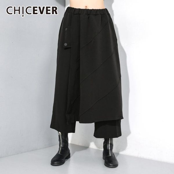 women's pants & capris chicever black patchwork pant for women midi waist back split ankle length wide leg female 2021 autumn fashion c, Black;white
women's pants & capris chicever black patchwork pant for women midi waist back split ankle length wide leg female 2021 autumn fashion c, Black;white