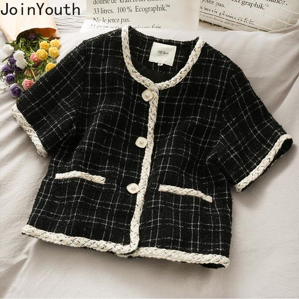joinyouth women fashion jackets short korean coats ladies short-sleeve elegant vintage wide-waisted plaid veste femme women's, Black;brown
joinyouth women fashion jackets short korean coats ladies short-sleeve elegant vintage wide-waisted plaid veste femme women's, Black;brown