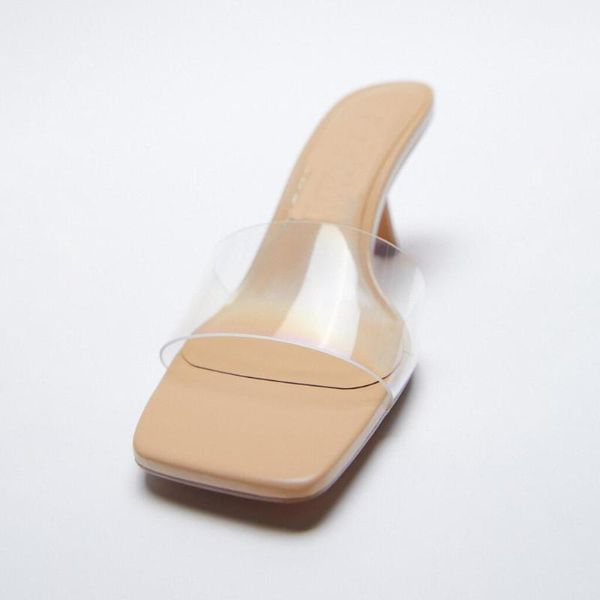 slippers women's pvc 2021 summer nude square toe transparent vamp high heel mules, Black
slippers women's pvc 2021 summer nude square toe transparent vamp high heel mules, Black