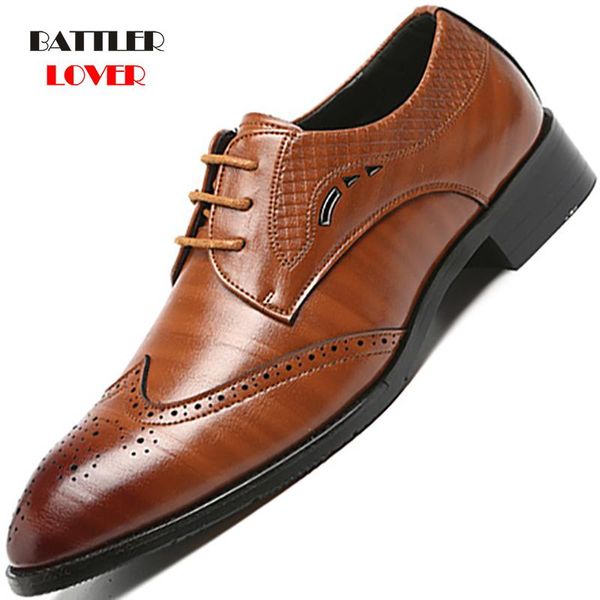 dress shoes brand brogue brown red black men business pointed toe men's wedding genuine leather formal casual flats 
dress shoes brand brogue brown red black men business pointed toe men's wedding genuine leather formal casual flats