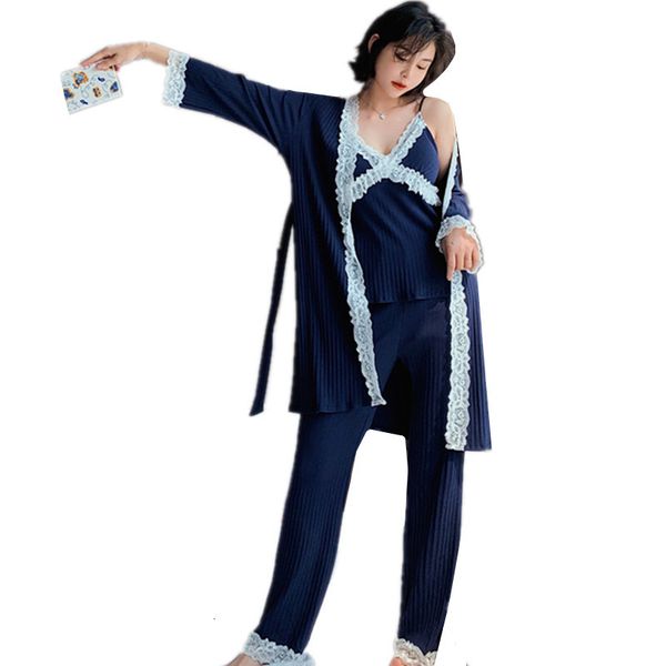 women's sleepwear cotton home clothes autumn winter pajamas for women lace 3 pieces sleepwear set korean style pijama feminin, Black;red
women's sleepwear cotton home clothes autumn winter pajamas for women lace 3 pieces sleepwear set korean style pijama feminin, Black;red