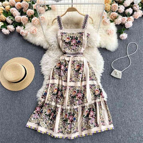 summer retro print vestidos female temperament square neck slim suspender midi dress gl018 210506, Black;gray
summer retro print vestidos female temperament square neck slim suspender midi dress gl018 210506, Black;gray