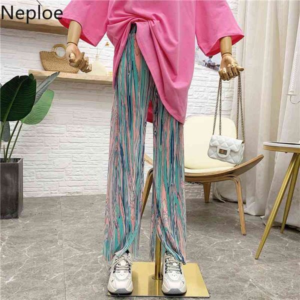 neploe korean tie dye women sweatpants fashion loose drape high waist trousers casual straight wide leg pants mujer pantalones 210422, Black;white