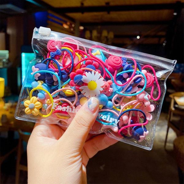 hair accessories 3 styles 20pcs/set colorful flower kids girls rubber high elasticity ring band head rope ponytail holders, Slivery;white 
hair accessories 3 styles 20pcs/set colorful flower kids girls rubber high elasticity ring band head rope ponytail holders, Slivery;white