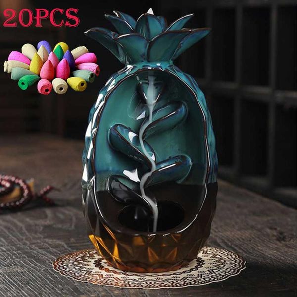 fragrance lamps comes with 20 cones gift creative ceramic pineapple waterfall incense burner holder mixed cone
fragrance lamps comes with 20 cones gift creative ceramic pineapple waterfall incense burner holder mixed cone