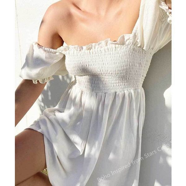 inspired shirred bust flowing white dress women cute puff sleeve mini cotton summer dress frilled pleated beach dress 210412, Black;gray
inspired shirred bust flowing white dress women cute puff sleeve mini cotton summer dress frilled pleated beach dress 210412, Black;gray
