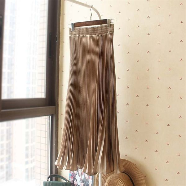 autumn winter arrivals 8 color high waist slim stretch a-line pleated skirt simple casual women long 210527, Black
autumn winter arrivals 8 color high waist slim stretch a-line pleated skirt simple casual women long 210527, Black