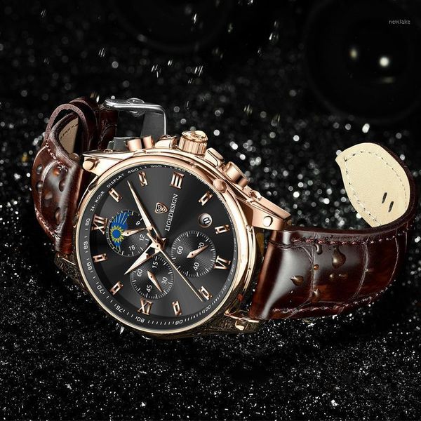wristwatches 2021 lige mens watches leather casual quartz watch men's sport waterproof clock relogio masculino+box, Slivery;brown 
wristwatches 2021 lige mens watches leather casual quartz watch men's sport waterproof clock relogio masculino+box, Slivery;brown