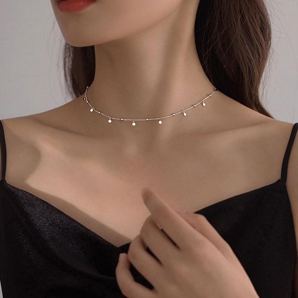 chains round bead choker pendant necklace for women party clavicle chain fashion jewelry cute accessories gift, Silver
chains round bead choker pendant necklace for women party clavicle chain fashion jewelry cute accessories gift, Silver