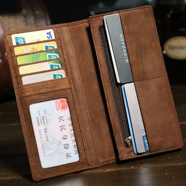 wallets men long wallet crazy horse genuine leather purse for coins money bag male thin slim phone, Red;black
wallets men long wallet crazy horse genuine leather purse for coins money bag male thin slim phone, Red;black