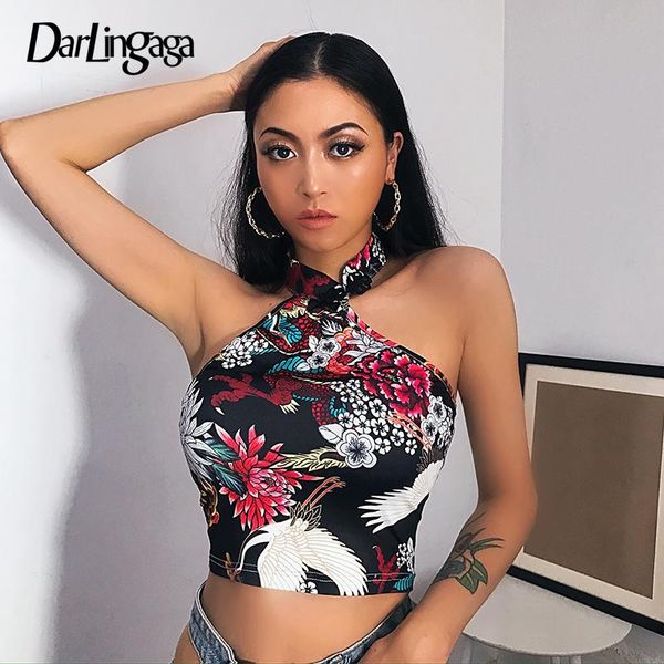 women's tanks & camis darlingaga chinese style dragon print halter women asymmetrical backless summer tank vintage off shoulder, White
women's tanks & camis darlingaga chinese style dragon print halter women asymmetrical backless summer tank vintage off shoulder, White