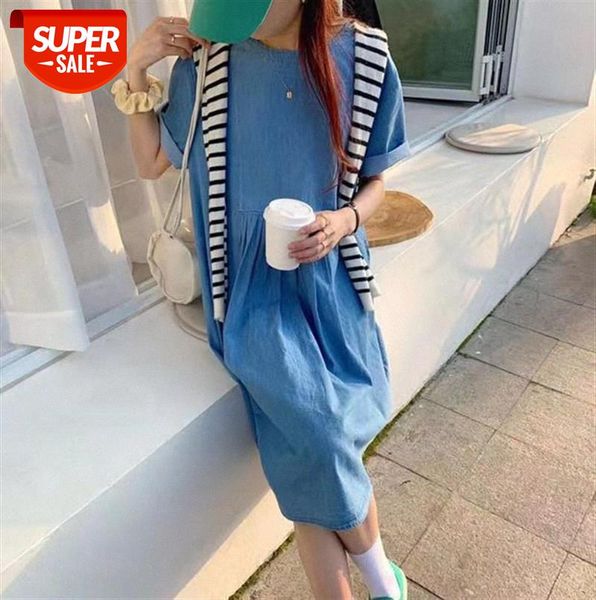 li zhiqi retro light blue round neck short-sleeved dress female korean mid-length denim skirt 110650 #oe45, Black;gray
li zhiqi retro light blue round neck short-sleeved dress female korean mid-length denim skirt 110650 #oe45, Black;gray
