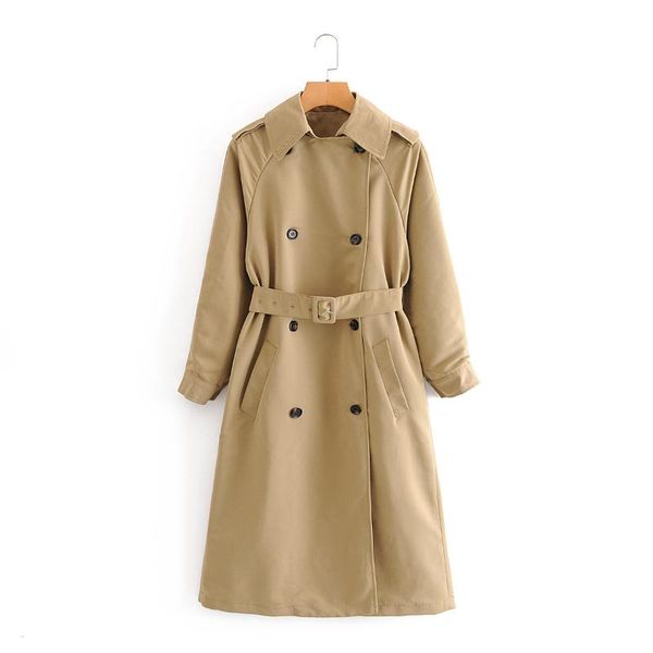 women's trench coats spring and autumn classic fashion double-breasted belt waterproof jacket, Tan;black
women's trench coats spring and autumn classic fashion double-breasted belt waterproof jacket, Tan;black
