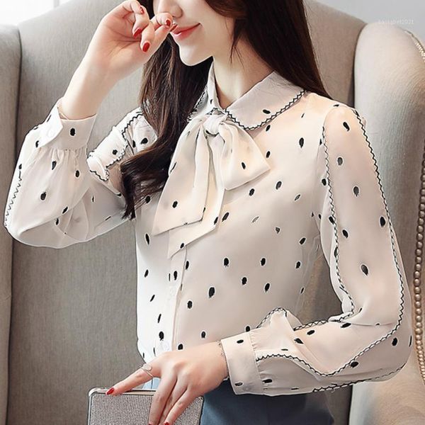 women's blouses & shirts blusas mujer de moda 2021 autumn dot chiffon blouse long sleeve women office ladies white b772
women's blouses & shirts blusas mujer de moda 2021 autumn dot chiffon blouse long sleeve women office ladies white b772