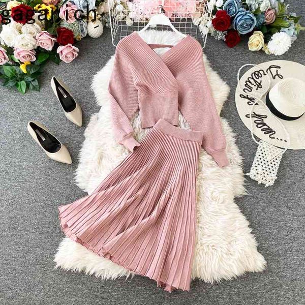 gagarich knit 2 piece set new style autumn winter fashion v-neck bat sleeve bright silk knitted sweater high waist bodycon skirt 210330, White
gagarich knit 2 piece set new style autumn winter fashion v-neck bat sleeve bright silk knitted sweater high waist bodycon skirt 210330, White