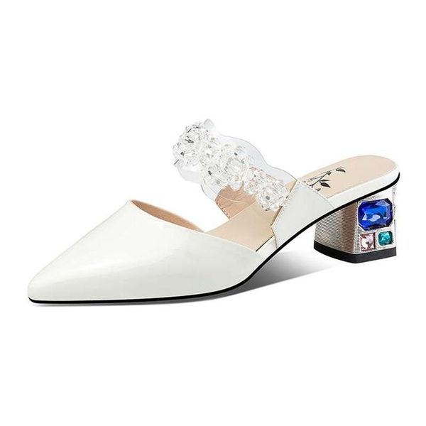 summer large size cow leather pointed toe shallow med heel fairly crystal rhinestone slip on mules women sandals l89, Black
summer large size cow leather pointed toe shallow med heel fairly crystal rhinestone slip on mules women sandals l89, Black