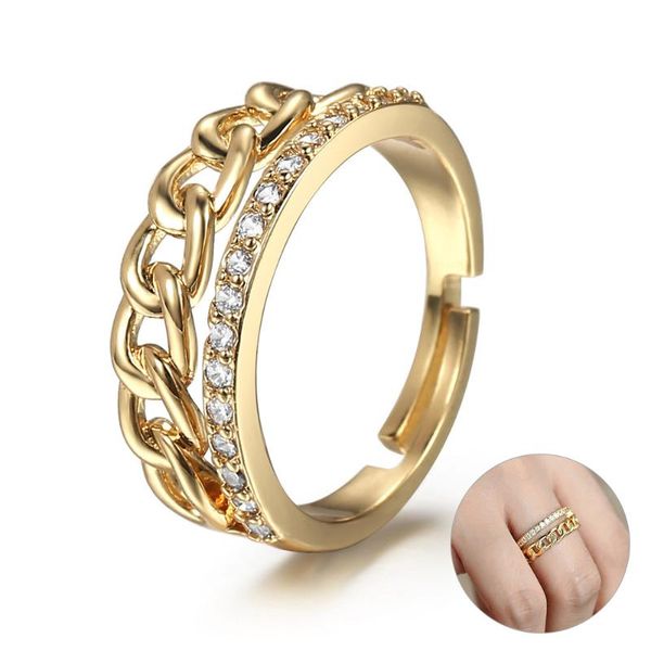 wedding rings womens open ring party 8mm gold color curb link chain for women cz double-layers resizable jewelry gifts lgr66, Slivery;golden
wedding rings womens open ring party 8mm gold color curb link chain for women cz double-layers resizable jewelry gifts lgr66, Slivery;golden