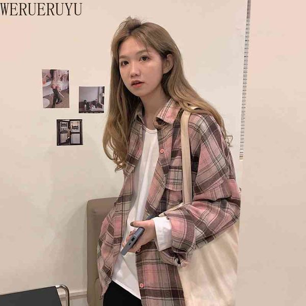 werueruyu cotton women blouse shirt plaid long sleeve loose casual plaid long sleeve large size womens blouses pink yellow 210608, White
werueruyu cotton women blouse shirt plaid long sleeve loose casual plaid long sleeve large size womens blouses pink yellow 210608, White