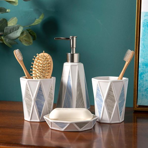 bath accessory set european-style bathroom simple ceramic wash four-piece supplies mug cup accessories decoration
bath accessory set european-style bathroom simple ceramic wash four-piece supplies mug cup accessories decoration