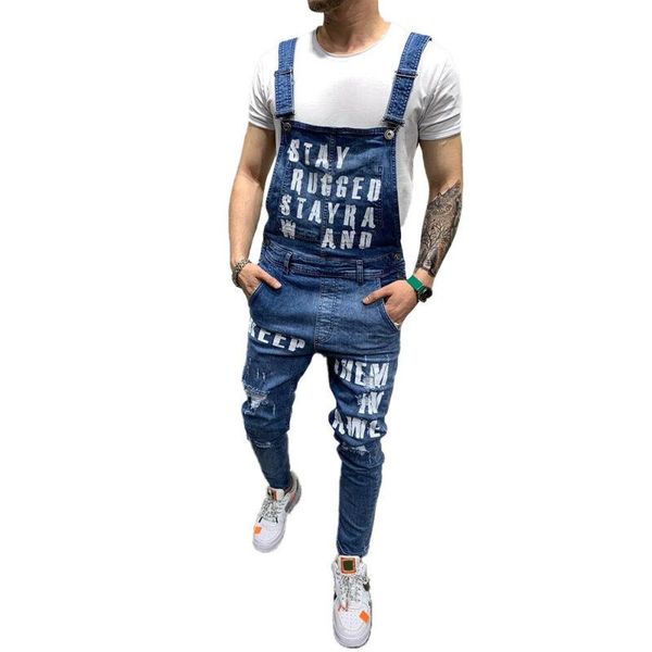 men's jeans men's casual long pants fashion denim jumpsuit overalls dungarees straps trouser pockets printed letter men clothes, Blue
men's jeans men's casual long pants fashion denim jumpsuit overalls dungarees straps trouser pockets printed letter men clothes, Blue