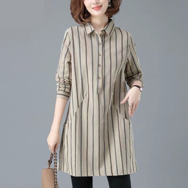 women's blouses & shirts 2020 spring fashion women long sleeve loose striped shirts cotton linen casual long blouses plus size f, White
women's blouses & shirts 2020 spring fashion women long sleeve loose striped shirts cotton linen casual long blouses plus size f, White