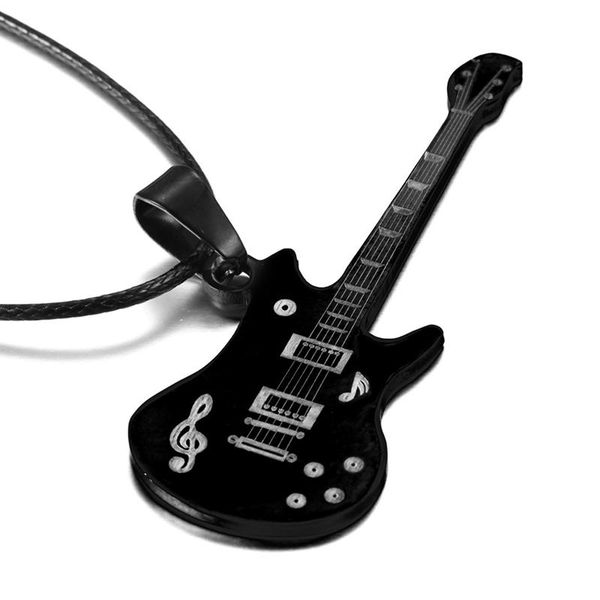 fashion 316l stainless steel guitar necklace for men pendants leather chain necklaces pendant, Silver
fashion 316l stainless steel guitar necklace for men pendants leather chain necklaces pendant, Silver