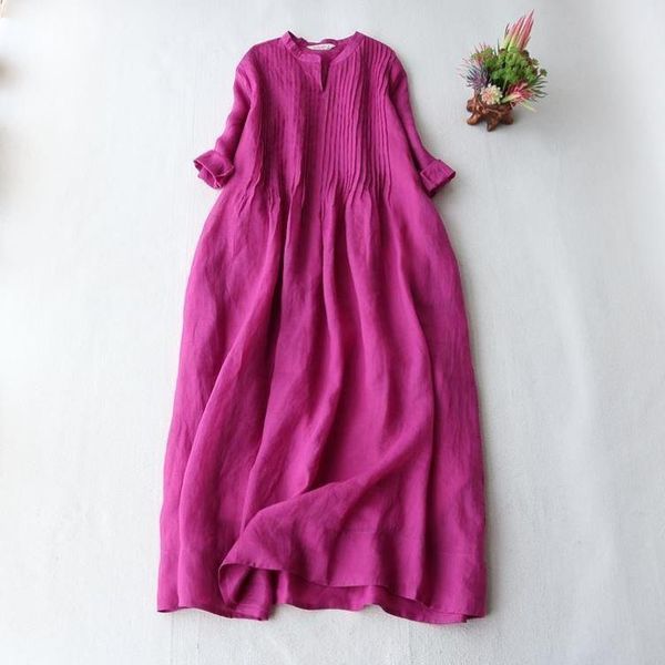 casual dresses summer women female 3/4 sleeve folds pleated linen long dress , 2021 woman clothes loose 3xl, Black;gray
casual dresses summer women female 3/4 sleeve folds pleated linen long dress , 2021 woman clothes loose 3xl, Black;gray
