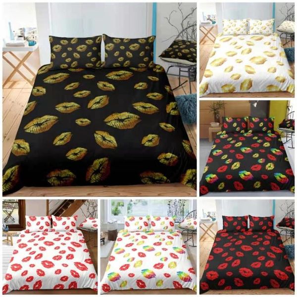 bedding sets red lips set quilt cover 3d digital printing large fashion design 
bedding sets red lips set quilt cover 3d digital printing large fashion design