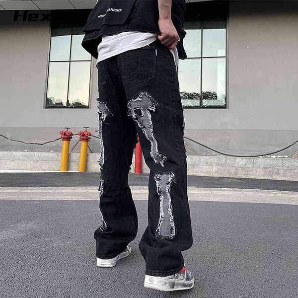 men's jeans light ripped straight leg patchwork punk style streetwear casual goth black pants cross harajuku trousers 8402 j7jh, Blue
men's jeans light ripped straight leg patchwork punk style streetwear casual goth black pants cross harajuku trousers 8402 j7jh, Blue