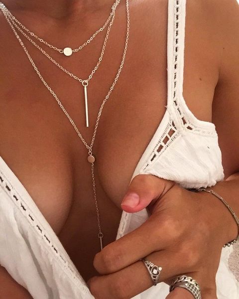 chokers women clavicle short necklace simple bar drop pendant sweater chain crystal dots multi layer beach accessories, Golden;silver
chokers women clavicle short necklace simple bar drop pendant sweater chain crystal dots multi layer beach accessories, Golden;silver