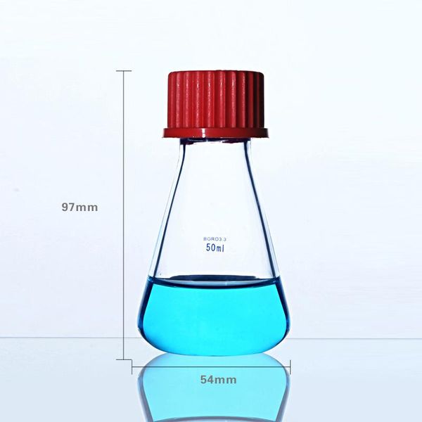 lab supplies high borosilicate glass flask with screw mouth, conical flask, and silica gel gasket
lab supplies high borosilicate glass flask with screw mouth, conical flask, and silica gel gasket