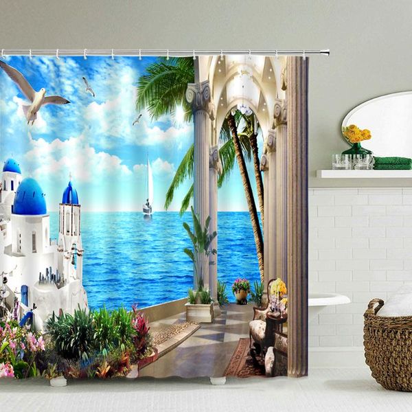 printed sea sunny shower curtain mediterranean scenery bath screen waterproof polyester bathroom curtains decor with hooks
printed sea sunny shower curtain mediterranean scenery bath screen waterproof polyester bathroom curtains decor with hooks