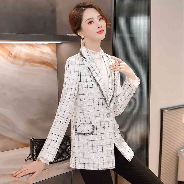suit suit mode 2021 korea design ladies blazer female white girl black plaid elegant jacket, White;black
suit suit mode 2021 korea design ladies blazer female white girl black plaid elegant jacket, White;black