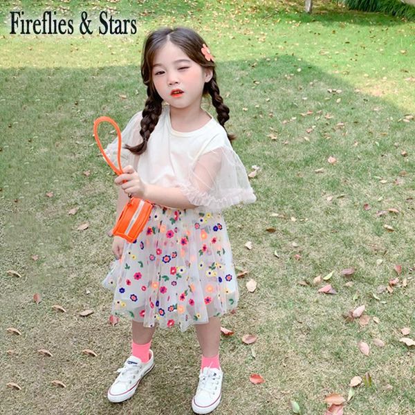 summer girls 2 pcs set baby tee shirt + skirt kids suits children clothes floral mesh sleeve colorful embroidey 3 to 9 yrs clothing sets, White
summer girls 2 pcs set baby tee shirt + skirt kids suits children clothes floral mesh sleeve colorful embroidey 3 to 9 yrs clothing sets, White