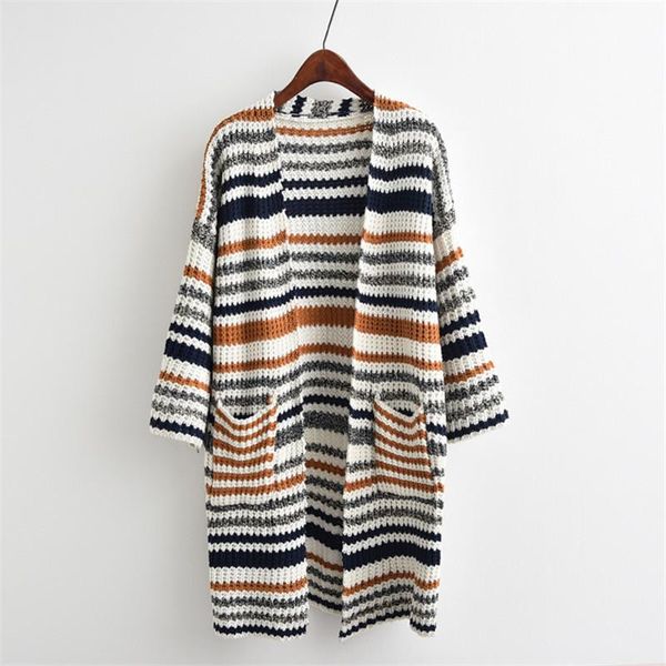 women's knits & tees cardigan sweater vintage striped long thick loose sweaters textured knit longline ourwear, White
women's knits & tees cardigan sweater vintage striped long thick loose sweaters textured knit longline ourwear, White