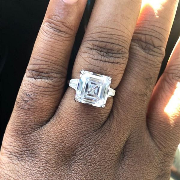 wedding rings luxury promise ring 925 sterling silver asscher cut 6ct cz stone engagement band for women men party jewelry, Slivery;golden
wedding rings luxury promise ring 925 sterling silver asscher cut 6ct cz stone engagement band for women men party jewelry, Slivery;golden