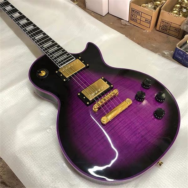 custom electric guitar purple burst color tiger maple purple binding gold hardware guitarar
custom electric guitar purple burst color tiger maple purple binding gold hardware guitarar