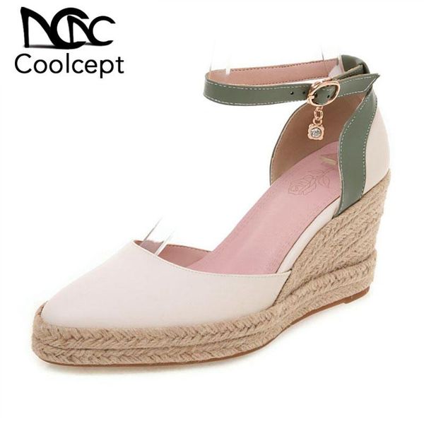 dress shoes coolcept women pumps ankle buckle pointed toe wedges outdoor party office ladies high heel footwear size 32-44, Black
dress shoes coolcept women pumps ankle buckle pointed toe wedges outdoor party office ladies high heel footwear size 32-44, Black
