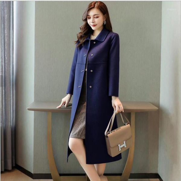 women's wool & blends women 2021 autumn winter cashmere coat female long coats double-sided ladies clothes fashion elegant outerwear a3, Black
women's wool & blends women 2021 autumn winter cashmere coat female long coats double-sided ladies clothes fashion elegant outerwear a3, Black