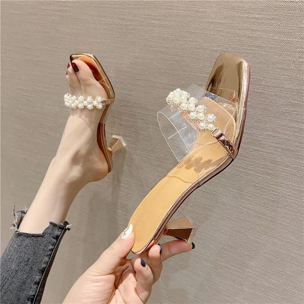 slippers thick heel high heels 2021 transparent water drill sandal daily korean casual women's shoes, Black
slippers thick heel high heels 2021 transparent water drill sandal daily korean casual women's shoes, Black