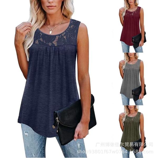women's tanks & camis summer women sleeveless lace pleated vest regular casual size normal w0032a, White
women's tanks & camis summer women sleeveless lace pleated vest regular casual size normal w0032a, White