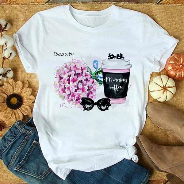 beauty flower coffee womens short sleeve fashion graphic harajuku female clothing, White
beauty flower coffee womens short sleeve fashion graphic harajuku female clothing, White