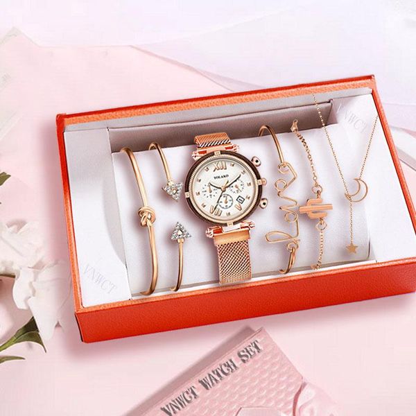 wristwatches watch 6pcs set women watches magnetic starry sky female clock quartz wristwatch fashion ladies wrist relogio feminino, Slivery;brown
wristwatches watch 6pcs set women watches magnetic starry sky female clock quartz wristwatch fashion ladies wrist relogio feminino, Slivery;brown